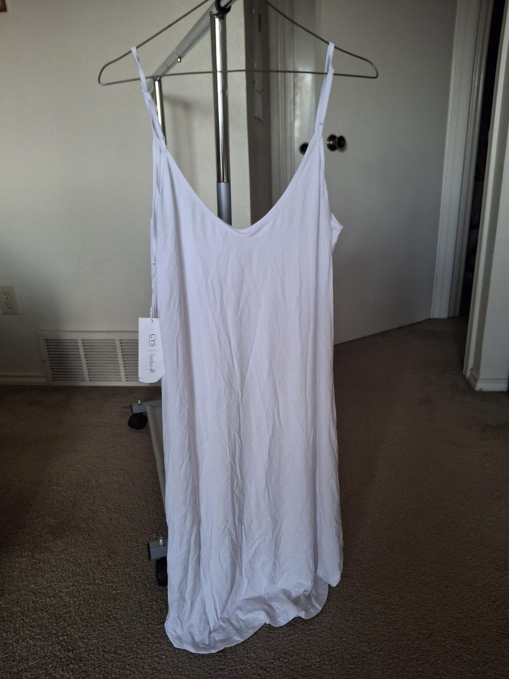 White Slip Dress with Spaghetti Straps